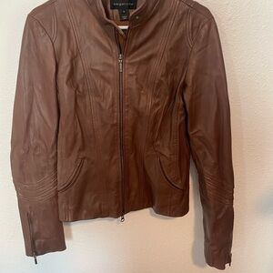 Bagatelle Brown Leather Jacket Classic Motorcycle Style